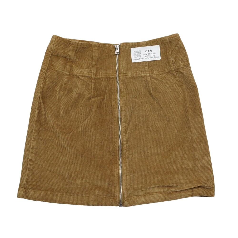 Wild Fable Skirt Womens 2 Brown Corduroy Full Zip Casual Mini A Line Style